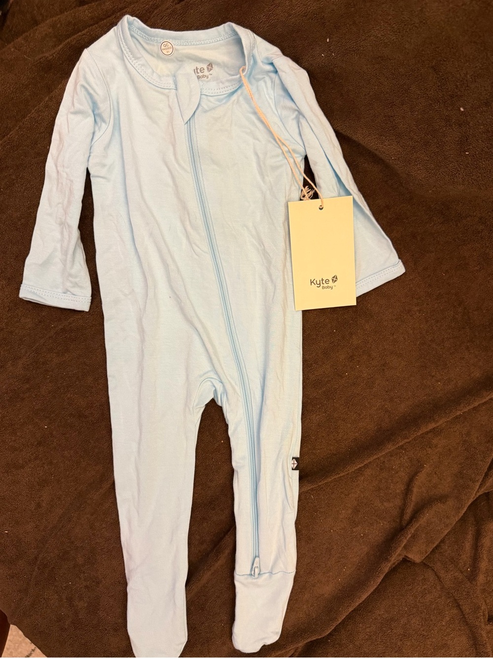 Kyte BABY Pale Blue Zip Footed One-Piece